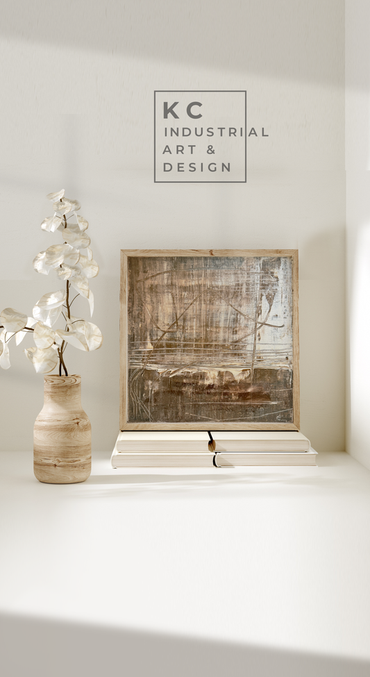 Attempt 222 | Wabi-Sabi Japandi Collection | Brown Distressed Rustic Primitive Textured Painting