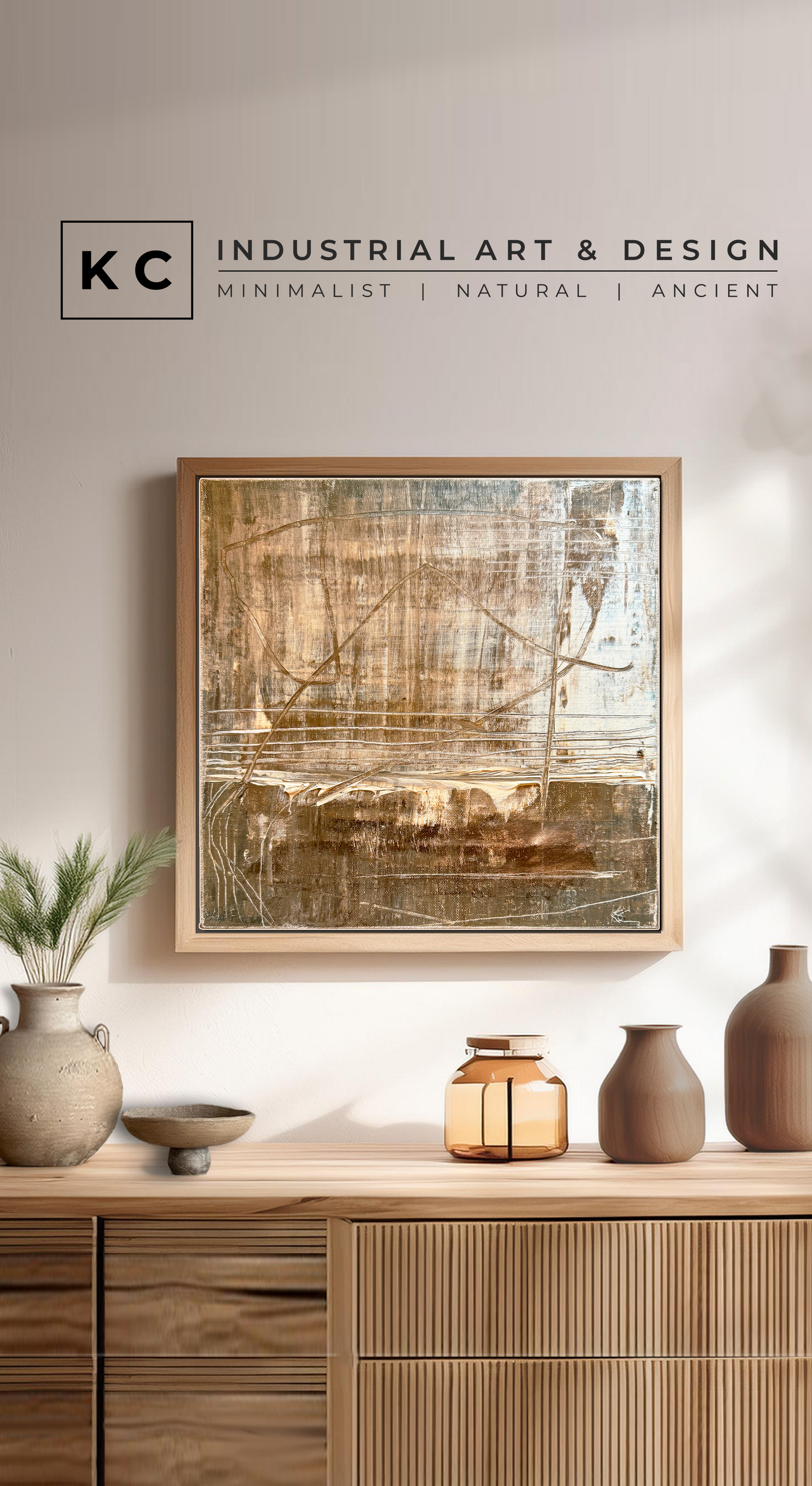 Attempt 222 | Wabi-Sabi Japandi Collection | Brown Distressed Rustic Primitive Textured Painting
