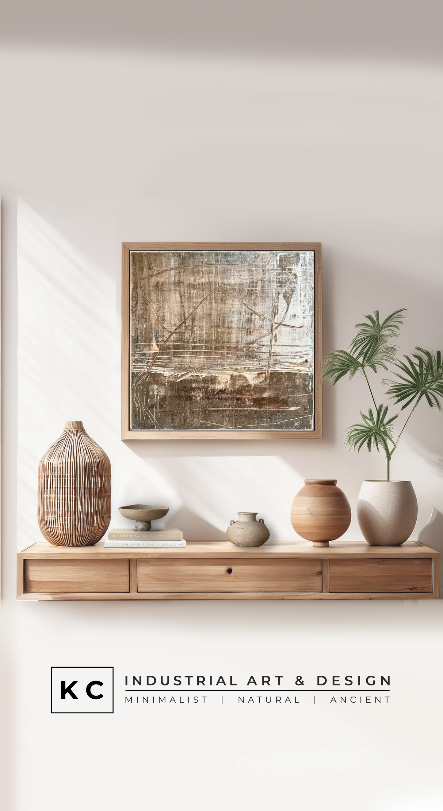 Attempt 222 | Wabi-Sabi Japandi Collection | Brown Distressed Rustic Primitive Textured Painting
