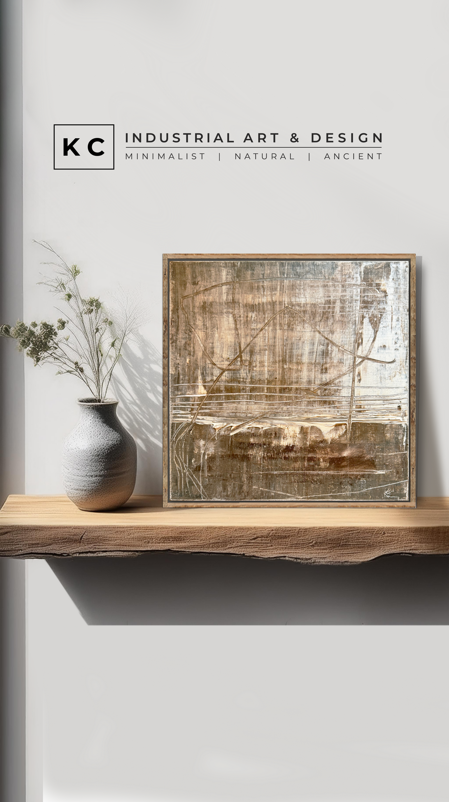 Attempt 222 | Wabi-Sabi Japandi Collection | Brown Distressed Rustic Primitive Textured Painting