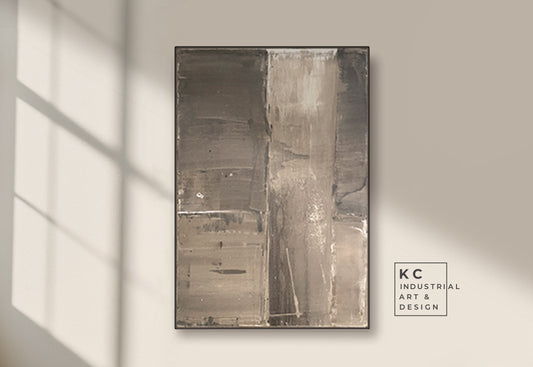 Modern Organic Wabi-Sabi Style | Abstract | Minimalist | Ancient | Primitive | Japandi | Original | Art | Brown Tan Beige KC Industrial Art & Design