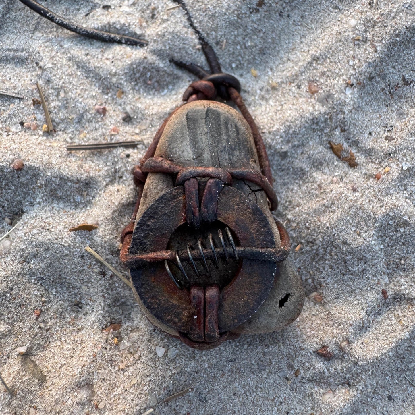 Driftwood Relic Amulet – Wabi-Sabi Primitive Alchemy Artifact from the Caribbean | Rusted Metal Vintage Found Object Artifact Jewelry Unisex KC Industrial Art & Design