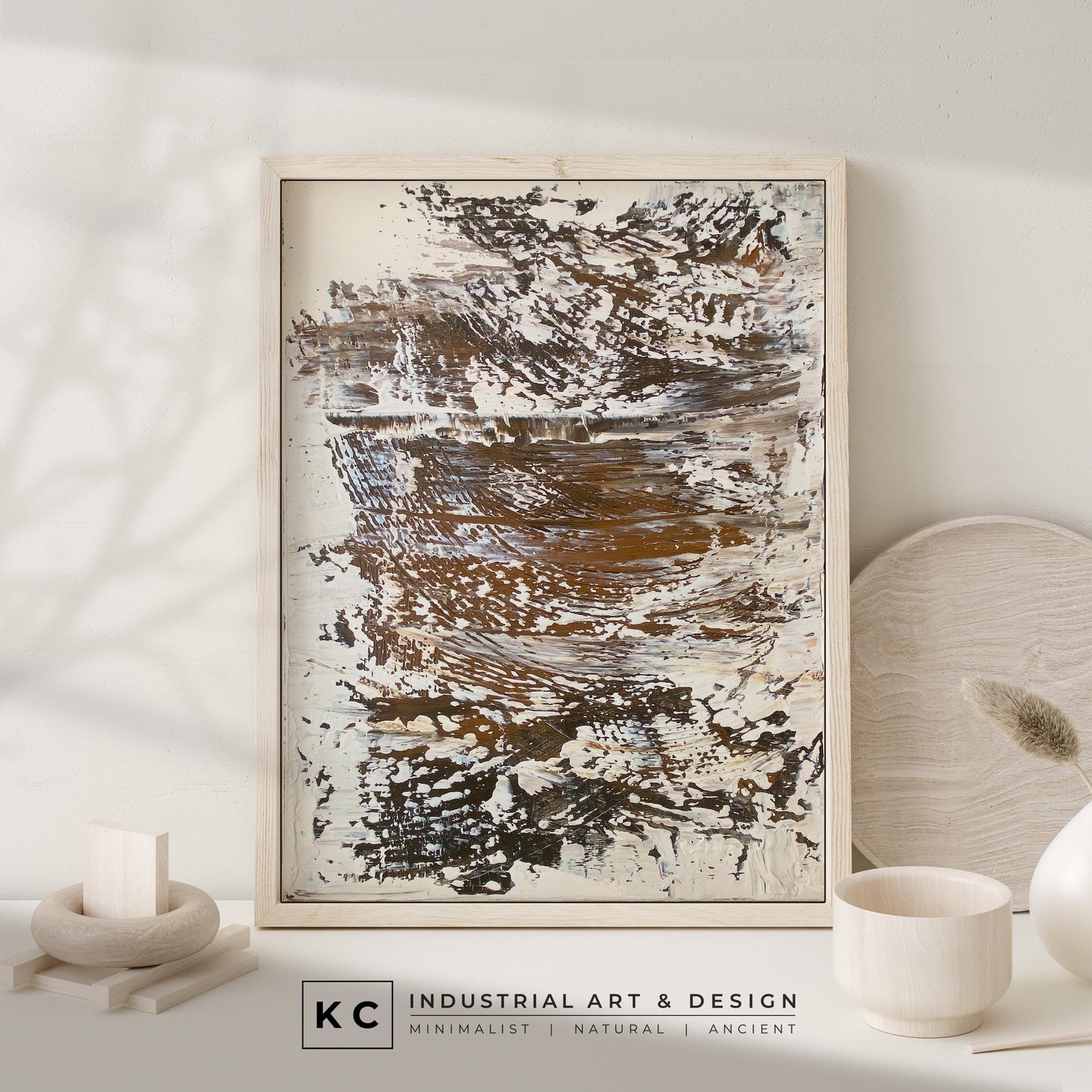 Brown Beige Rust Wabi-Sabi Painting | Textured Abstract Minimalist Painting on Canvas | Original Artwork | Modern Rustic | Industrial Chic KC Industrial Art & Design
