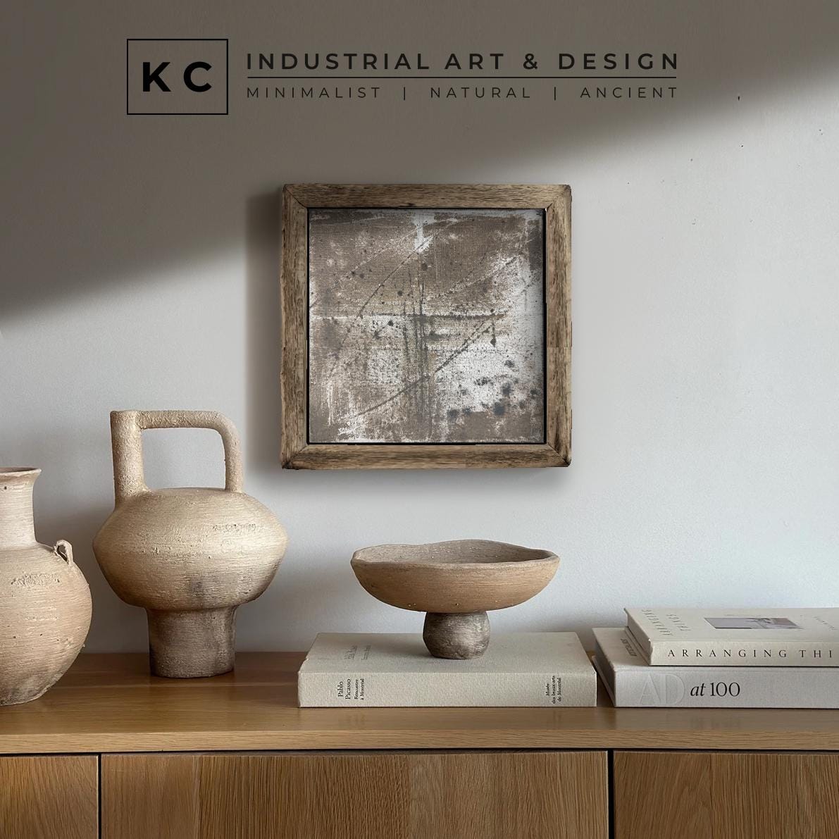 Wabi-Sabi Japandi #19 of 19 | Abstract Organic Textures | Square Hand-Painted Canvas | Contemporary Zen Art