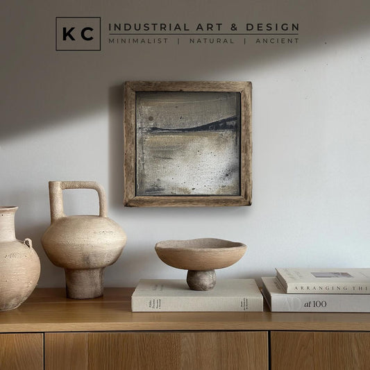 Wabi-Sabi Japandi #15 of 19 | Subdued Grayscale Canvas | Square Modern Art | Elemental Abstract Design