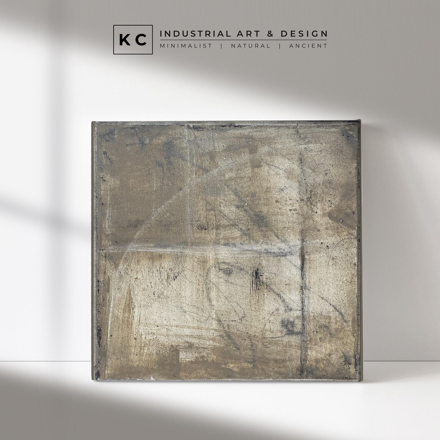 Wabi-Sabi Japandi #10 of 19 | Deep Charcoal Textures | Square Hand-Painted Canvas | Contemporary Zen Art