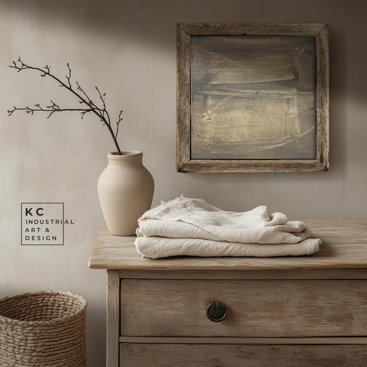 Wabi-Sabi Japandi #7 of 19 | Subdued Grey Textural Harmony | 12x12 Serene Abstract Art