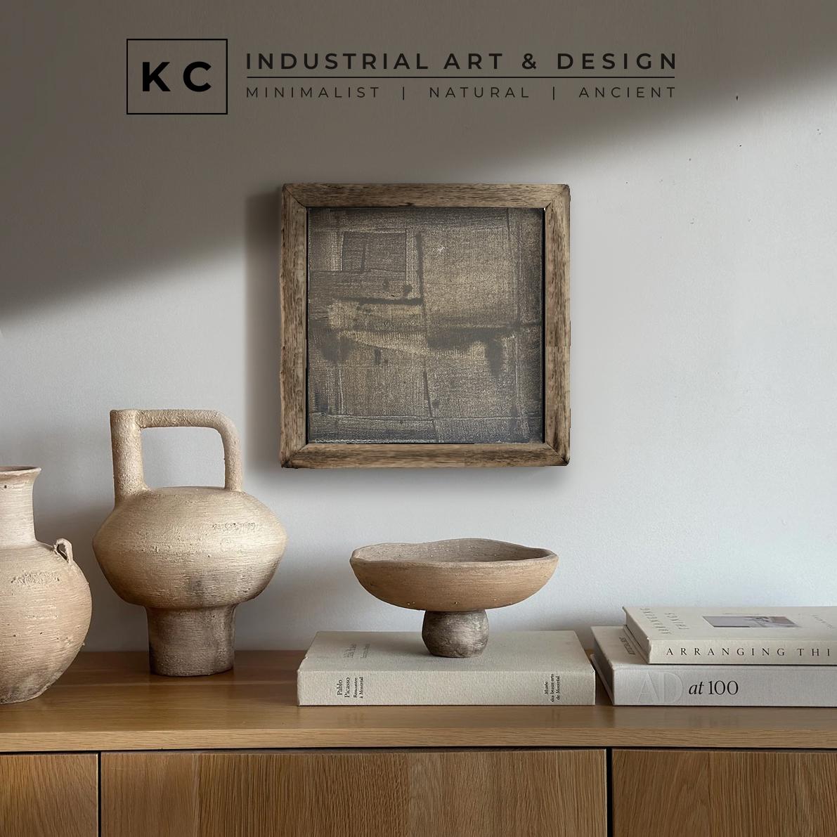 Wabi-Sabi Japandi #5 of 19 | Enigmatic Grayscale Distortion | Square Hand-Painted Canvas | Ancient Modern Fusion