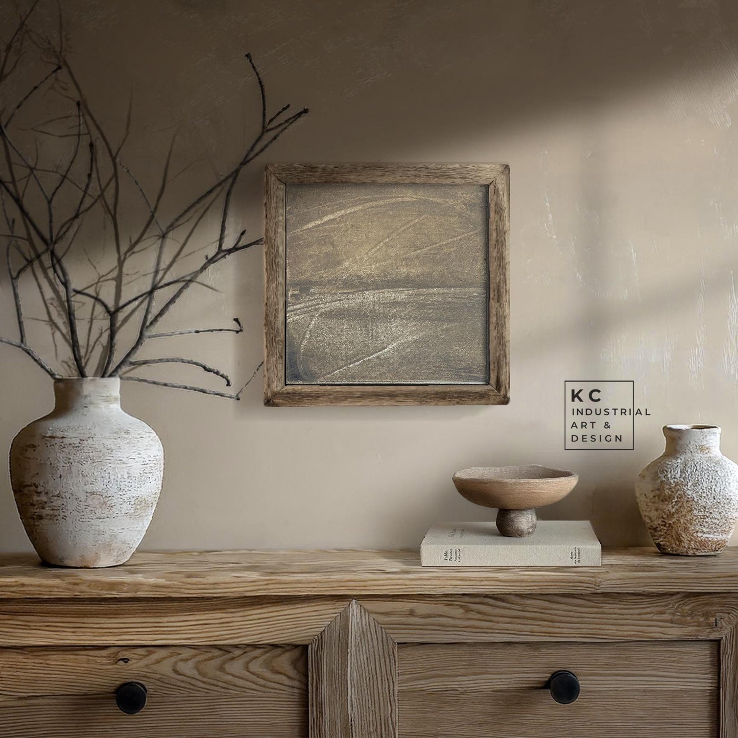 Wabi-Sabi Japandi #4 of 19 | Ancient Echoes | Hand-Painted Square Canvas | Timeless Minimalist Art