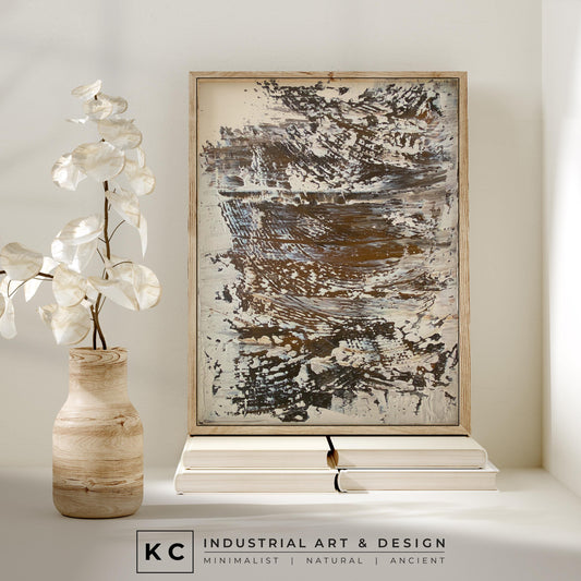 Brown Beige Rust Wabi-Sabi Painting | Textured Abstract Minimalist Painting on Canvas | Original Artwork | Modern Rustic | Industrial Chic KC Industrial Art & Design