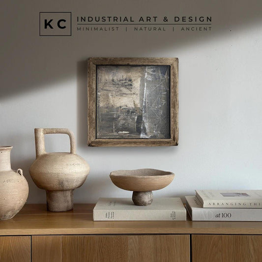 Wabi-Sabi Japandi #16 of 19 | Charcoal Shades Canvas | Square Contemporary Art | Elemental Rustic Design