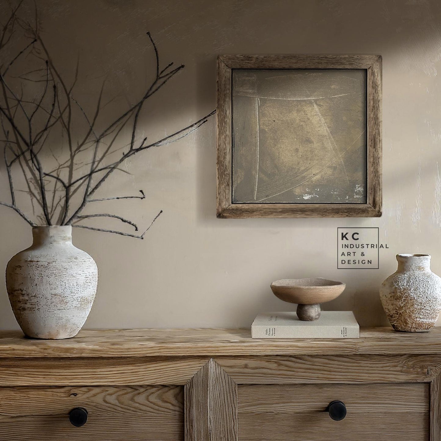 Wabi-Sabi Japandi #13 of 19 | Earthy Abstract Layers | Square Hand-Painted Textured Canvas | Modern Minimalist Art