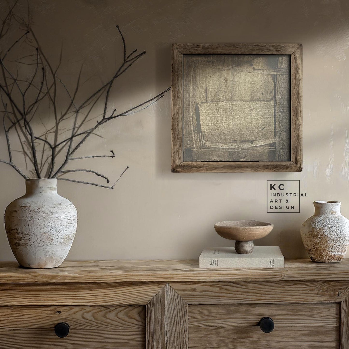 Wabi-Sabi Japandi #8 of 19 | Earthy Monochrome Elegance | 12x12 Textured Minimalist Canvas