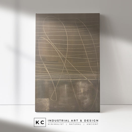 Japandi Wabi-Sabi #1 | Glyph Brown | Abstract Minimalist Primitive Painting
