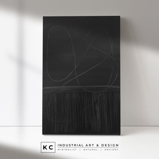 Japandi Wabi-Sabi #3 | Slate | Abstract Minimalist Primitive Painting Charcoal Gray Black
