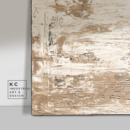 Ancient History | Beige Distressed Peeling Abstract Painting