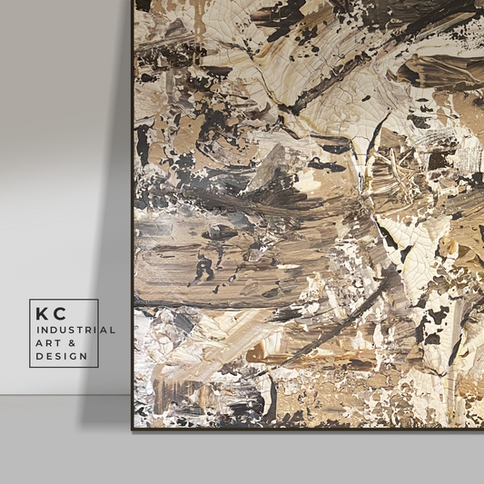 Industrial Earth | Black Brown Beige Abstract Painting