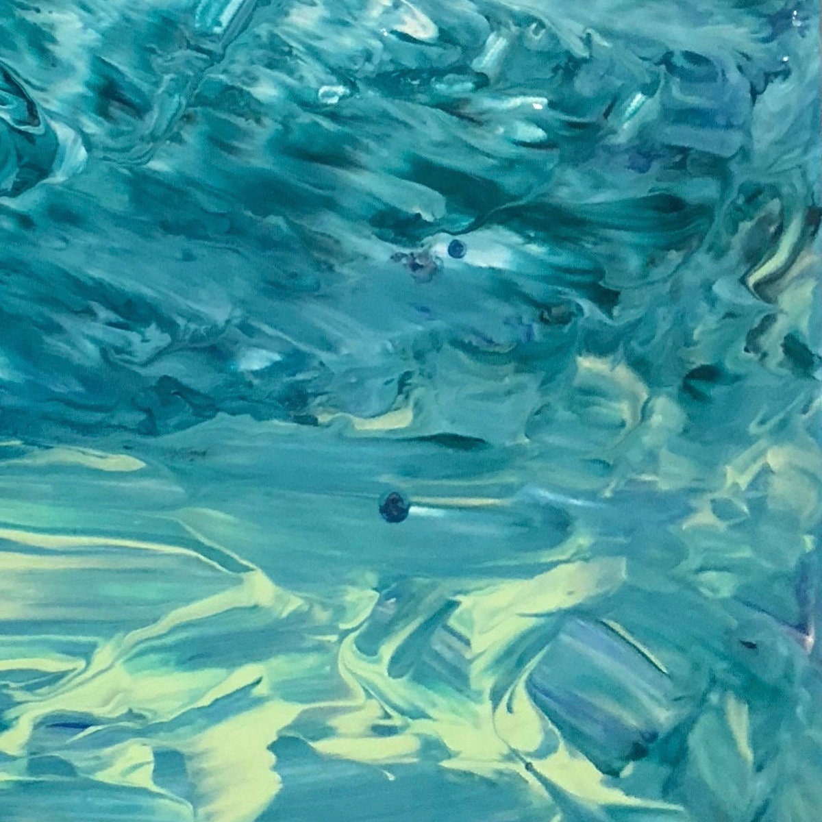Original Abstract Painting | Blue, Aqua, Lime Green Coastal Bright Acrylic Paint | Real Paint, Real Canvas Real Art KC Industrial Art & Design