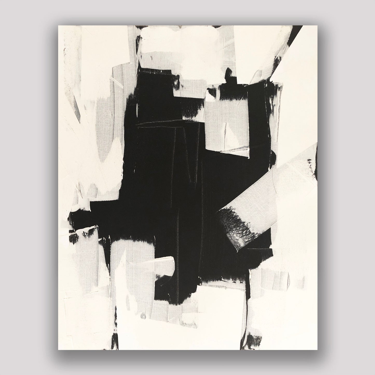 Black & White Industrial Original Abstract Painting - 1st in A Series of 3