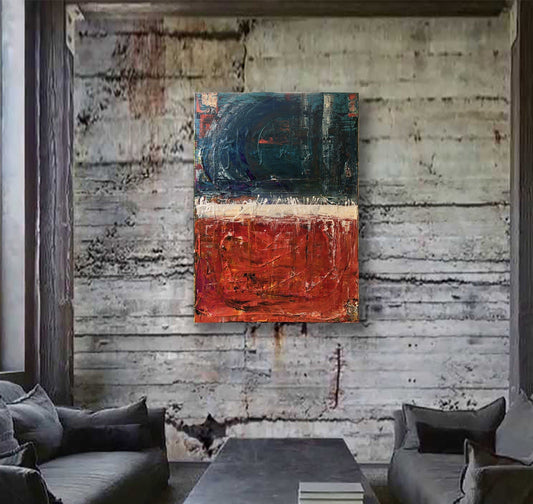 Industrial Teal - Original Acrylic on Canvas