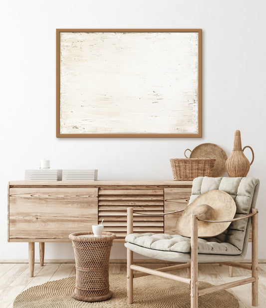 Neutral Beige Textured Minimalist Abstract Cream Tan Brown White Painting | Blanca Series - 0001 KC Industrial Art & Design