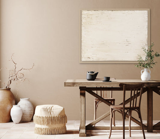 Neutral Beige Textured Minimalist Abstract Cream Tan Brown White Painting | Blanca Series - 0001 KC Industrial Art & Design