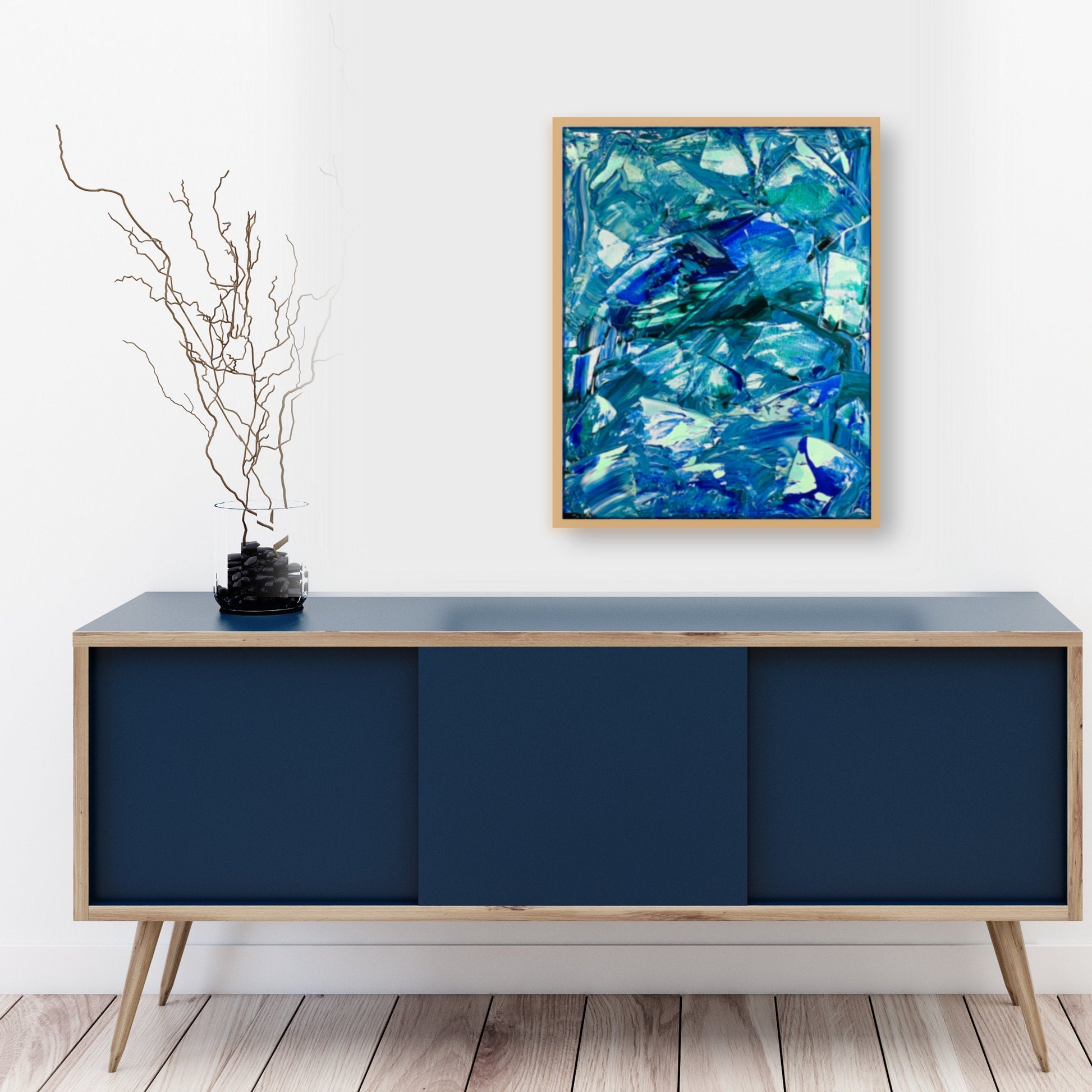 Original Coastal Abstract Textured Art | Blue Mint Green | Bright Colorful | Contemporary Modern | Coastal KC Industrial Art & Design