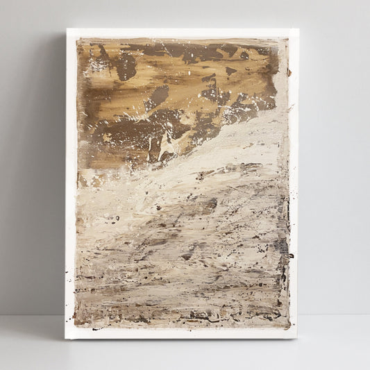 Neutral Beige Textured Original Abstract Art | Rust Tan Brown Cream White Copper Rustic Coastal Farmhouse Contemporary Style KC Industrial Art & Design