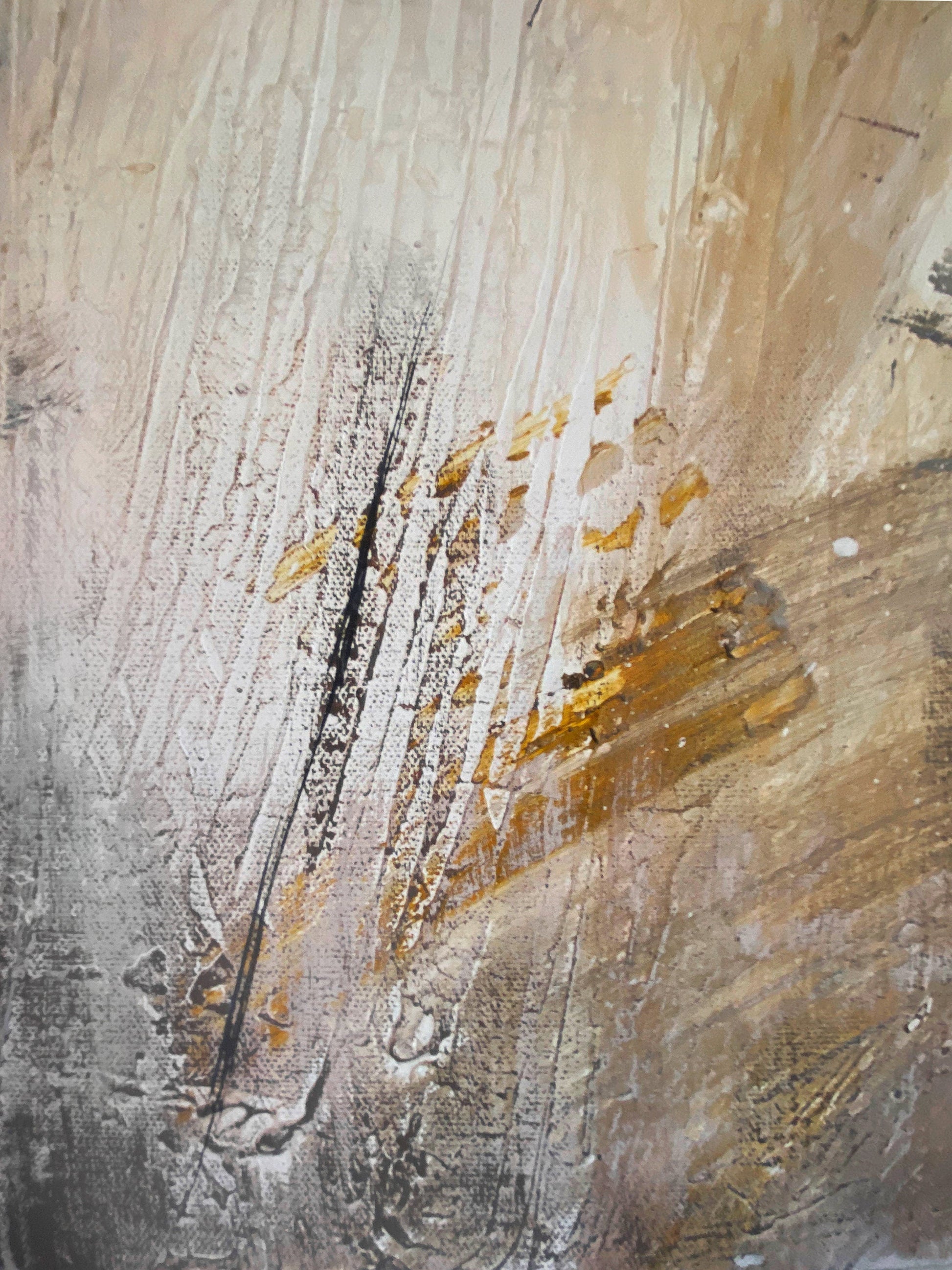 Neutral Beige Textured Original Abstract Art | Rust Tan Brown Cream White Copper Rustic Coastal Farmhouse Modern Organic Boho KC Industrial Art & Design
