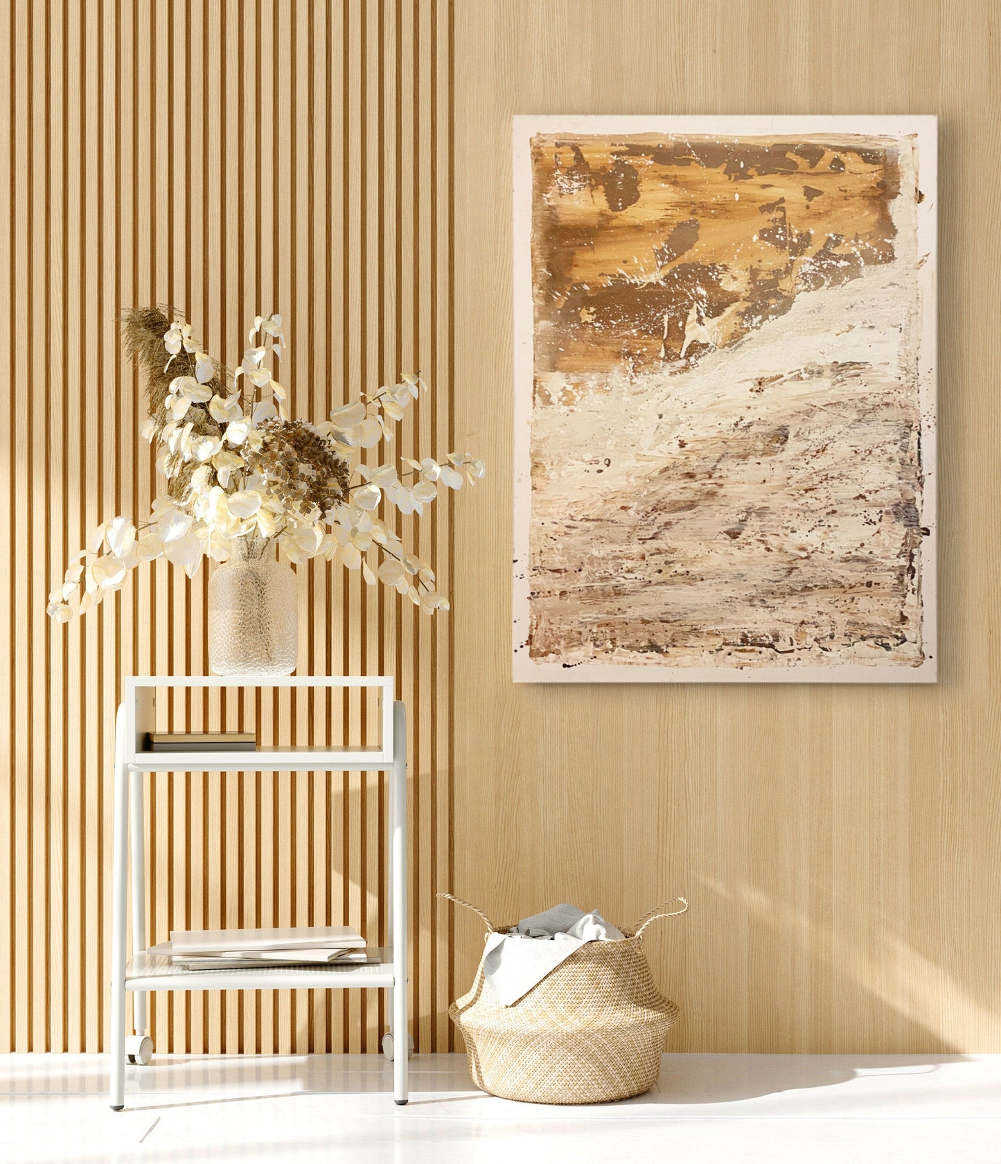 Neutral Beige Textured Original Abstract Art | Rust Tan Brown Cream White Copper Rustic Coastal Farmhouse Contemporary Style KC Industrial Art & Design