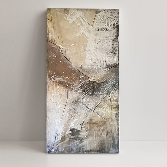 Neutral Beige Textured Original Abstract Art | Rust Tan Brown Cream White Copper Rustic Coastal Farmhouse Modern Organic Boho KC Industrial Art & Design