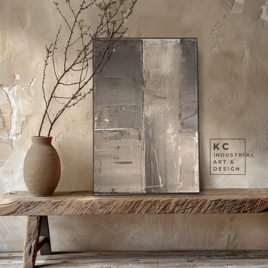 Modern Organic Wabi-Sabi Style | Abstract | Minimalist | Ancient | Primitive | Japandi | Original | Art | Brown Tan Beige KC Industrial Art & Design