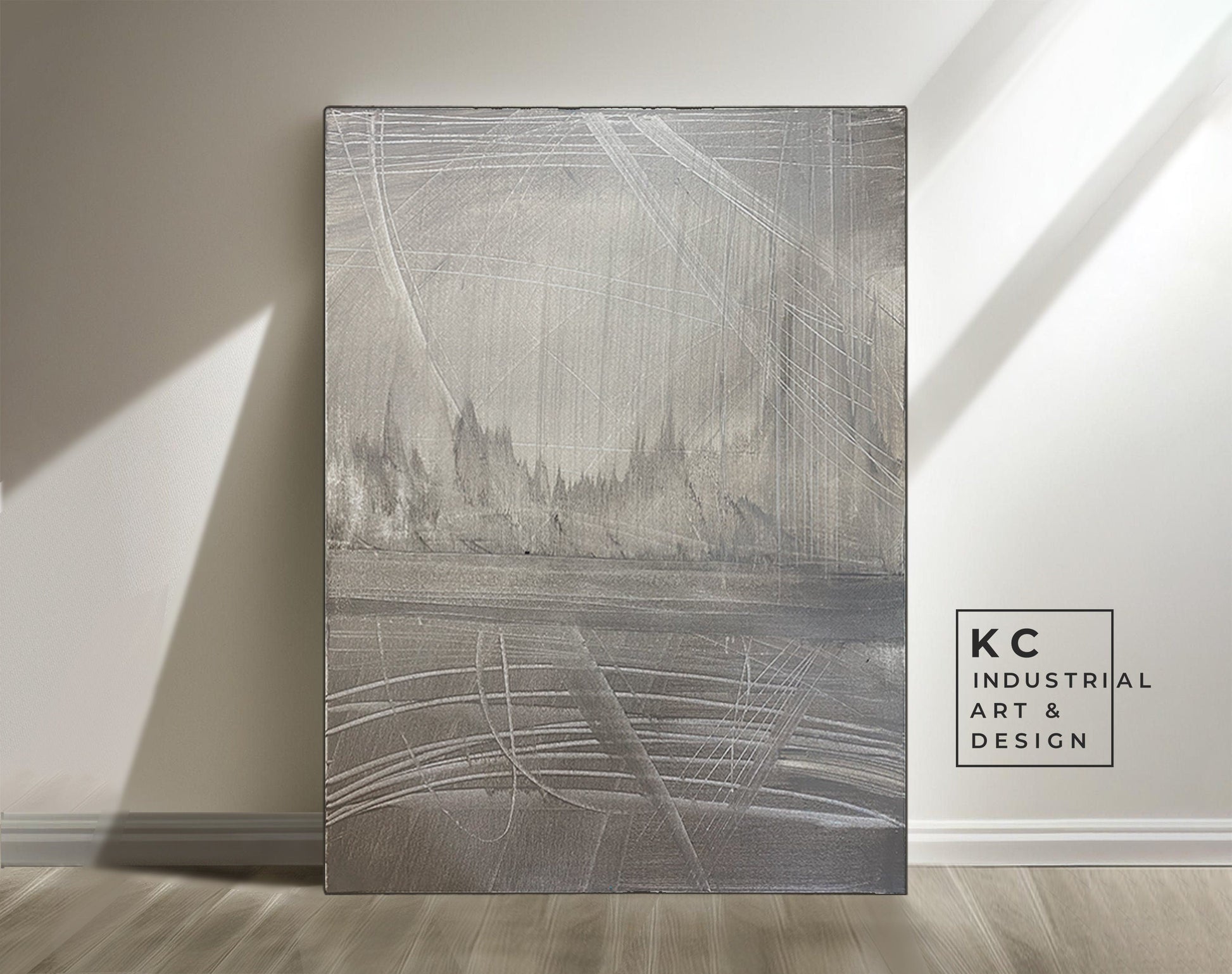 Modern Organic Abstract | Minimalist | Ancient | Primitive | Japandi | Wabi-Sabi Style Original | Art | Beige Cream | Shroud KC Industrial Art & Design