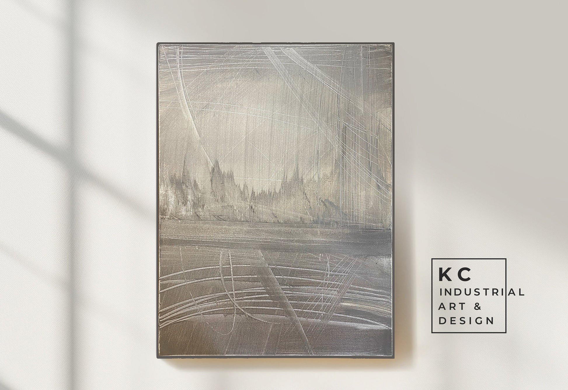 Modern Organic Abstract | Minimalist | Ancient | Primitive | Japandi | Wabi-Sabi Style Original | Art | Beige Cream | Shroud KC Industrial Art & Design