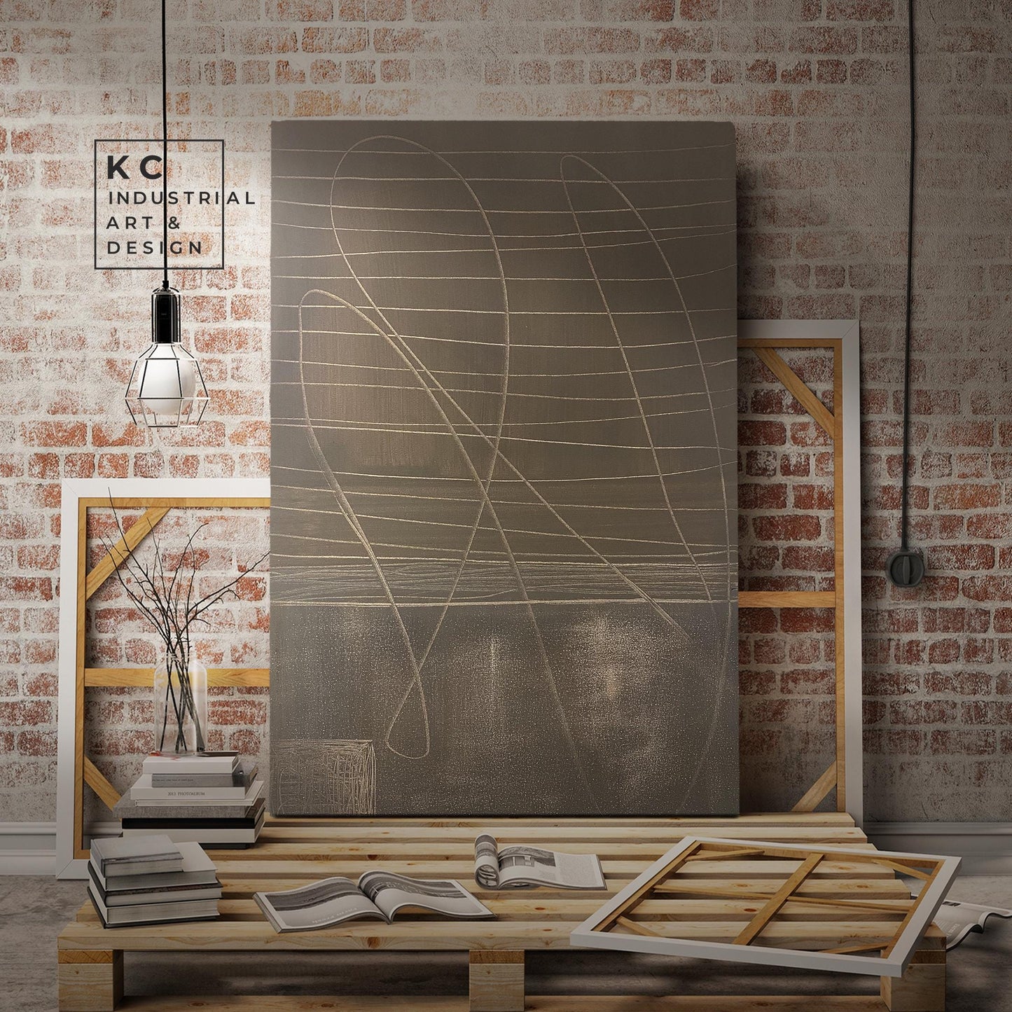 Abstract Minimalist Primitive Ancient Japandi Wabi-Sabi Style Original Abstract Art | Brown KC Industrial Art & Design
