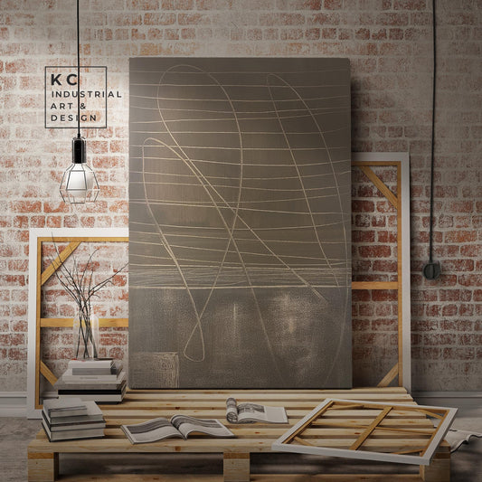 Abstract Minimalist Primitive Ancient Japandi Wabi-Sabi Style Original Abstract Art | Brown KC Industrial Art & Design