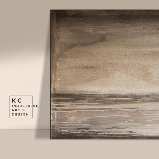 Ancient Sky | Abstract | Minimalist | Primitive | Japandi | Wabi-Sabi Style Original | Art | Brown Tan Beige Modern Organic KC Industrial Art & Design