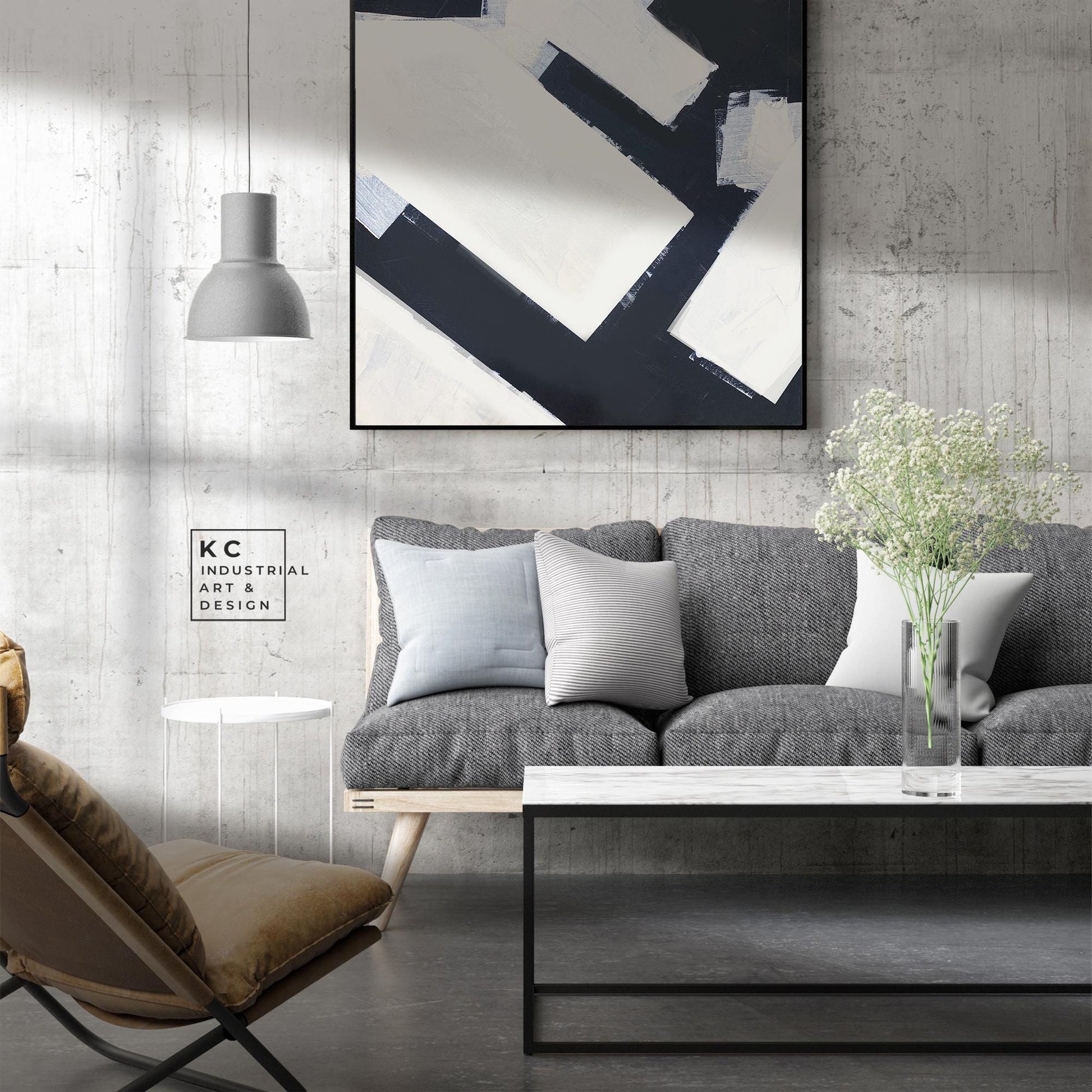 Minimalist | Abstract | Original Art | Black & White | Modern | Geometric | #2 of 3