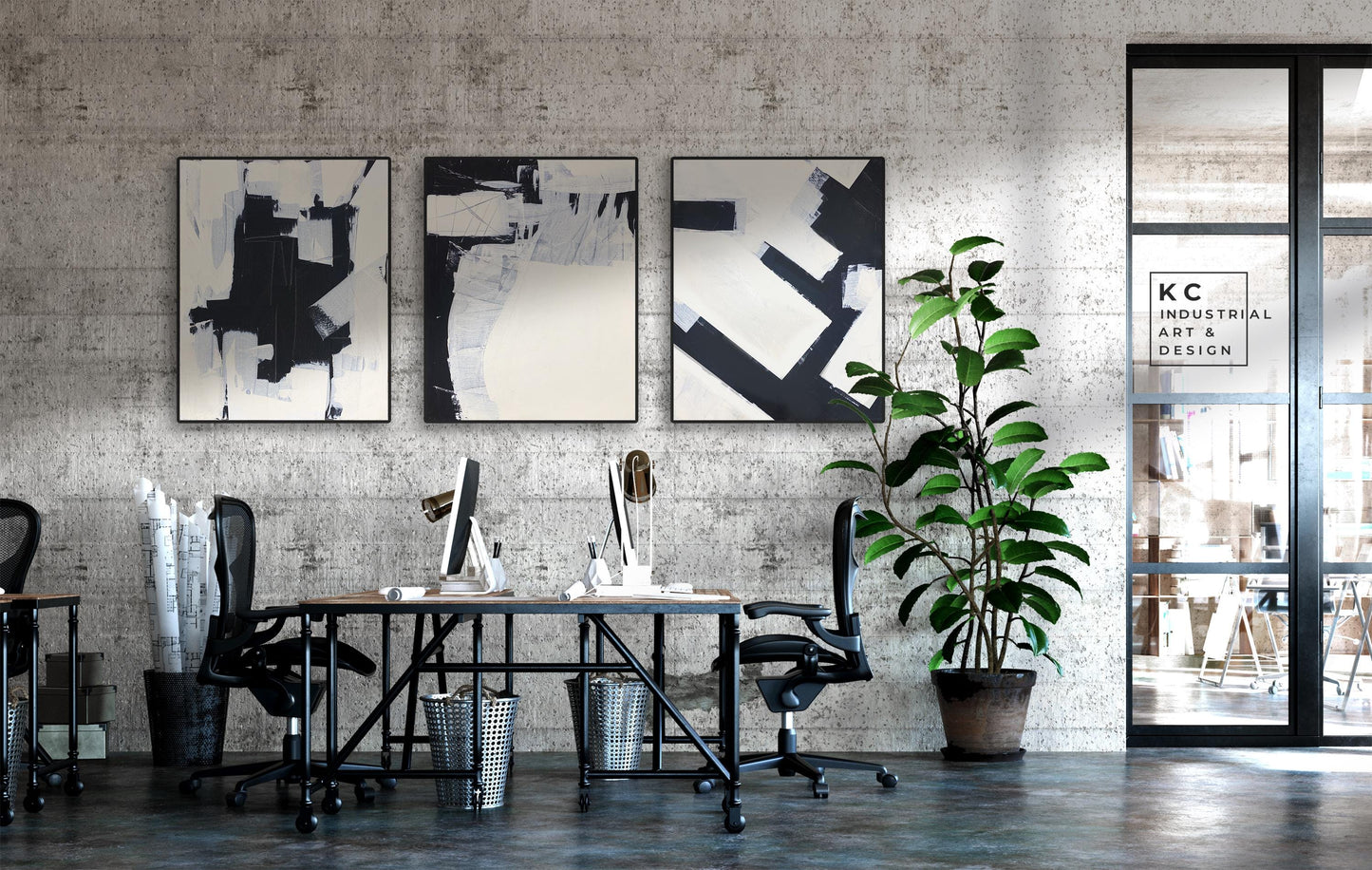 Minimalist | Abstract | Original Art | Black & White | Modern | Geometric | #1 of 3