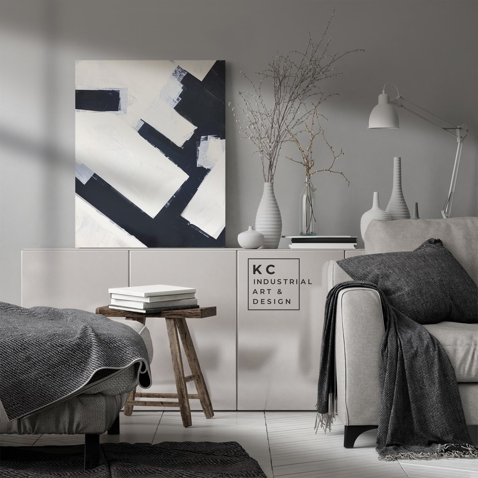 Minimalist | Abstract | Original Art | Black & White | Modern | Geometric | #2 of 3