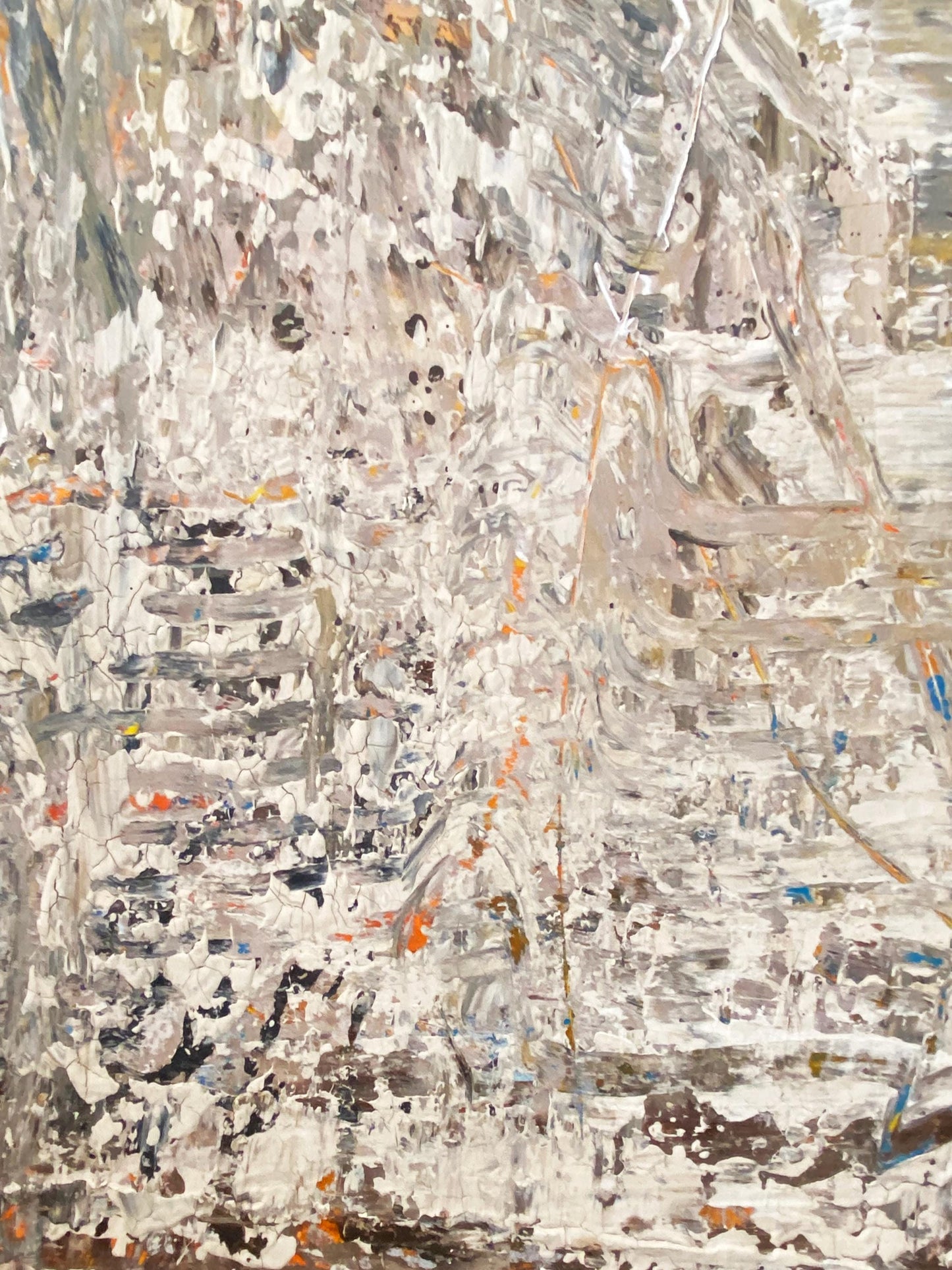 Wabi-Sabi Japandi Organic Textured Abstract Minimalist Brown Beige Tan Horizon Artisan Painting KC Industrial Art & Design