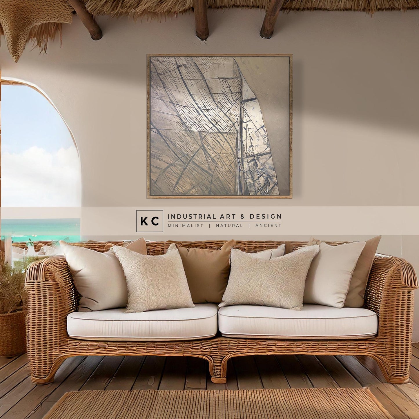 Nautical Sailing Abstract Art Coastal Art Decor KC Industrial Art & Design
