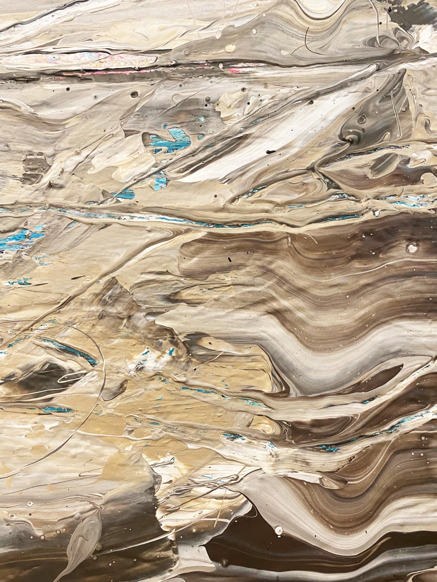Beige Brown Black Abstract Painting | Large Original Landscape Art | Cream Tan Beige Office Den KC Industrial Art & Design
