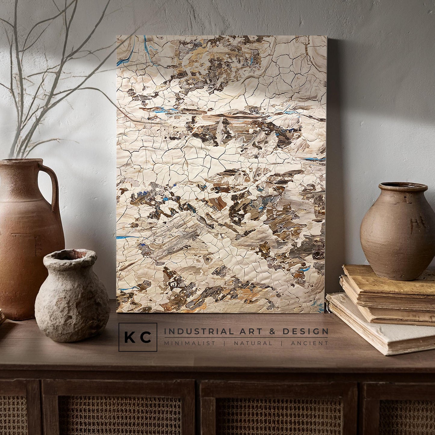 Original Abstract Painting | Textured Abstract Neutral Minimalist Painting on Canvas | Original Artwork | Acrylic Textured Beige Neutral Art KC Industrial Art & Design