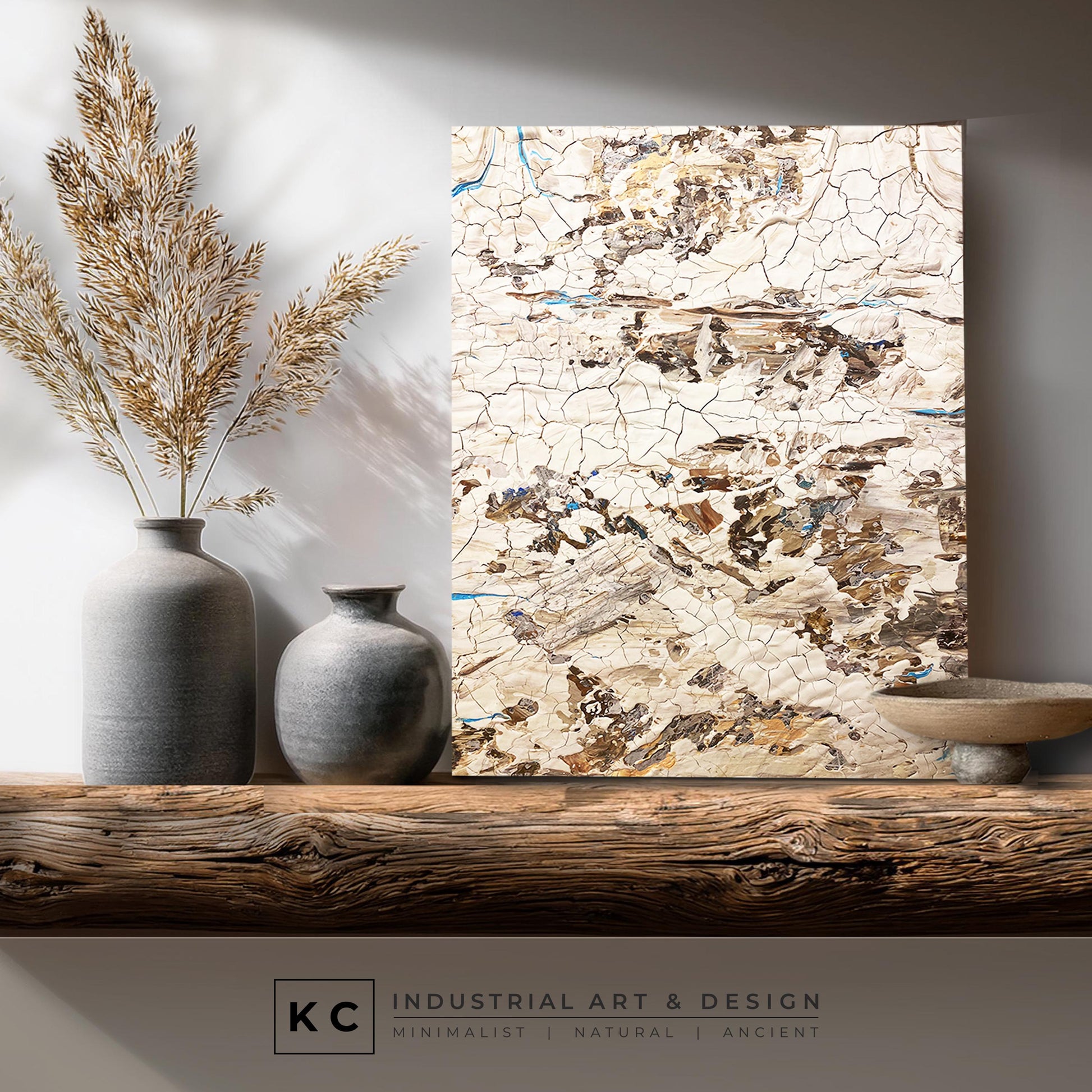 Original Abstract Painting | Textured Abstract Neutral Minimalist Painting on Canvas | Original Artwork | Acrylic Textured Beige Neutral Art KC Industrial Art & Design