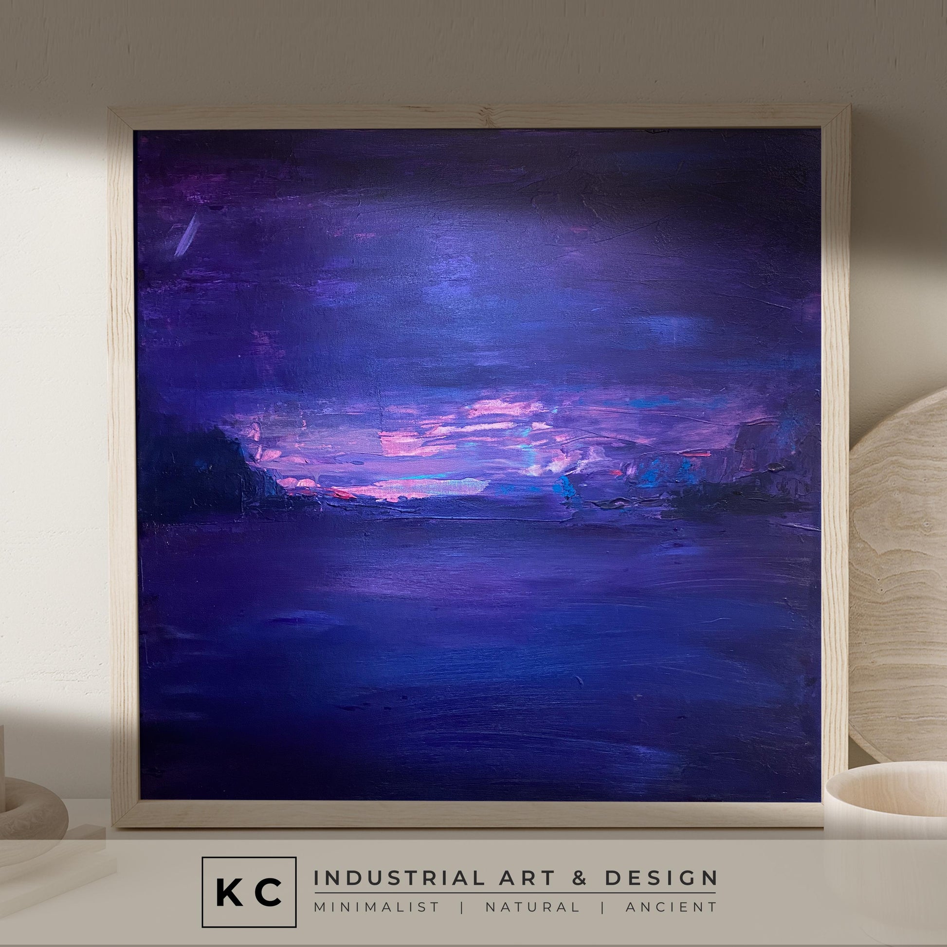 Peeled Paint Marfa Lights Purple Pink Violet Blue Layered Textured Original Abstract Painting | Acrylic on Canvas KC Industrial Art & Design
