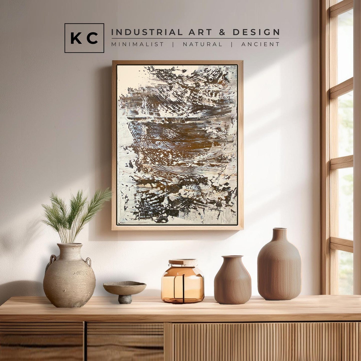 Brown Beige Rust Wabi-Sabi Painting | Textured Abstract Minimalist Painting on Canvas | Original Artwork | Modern Rustic | Industrial Chic KC Industrial Art & Design