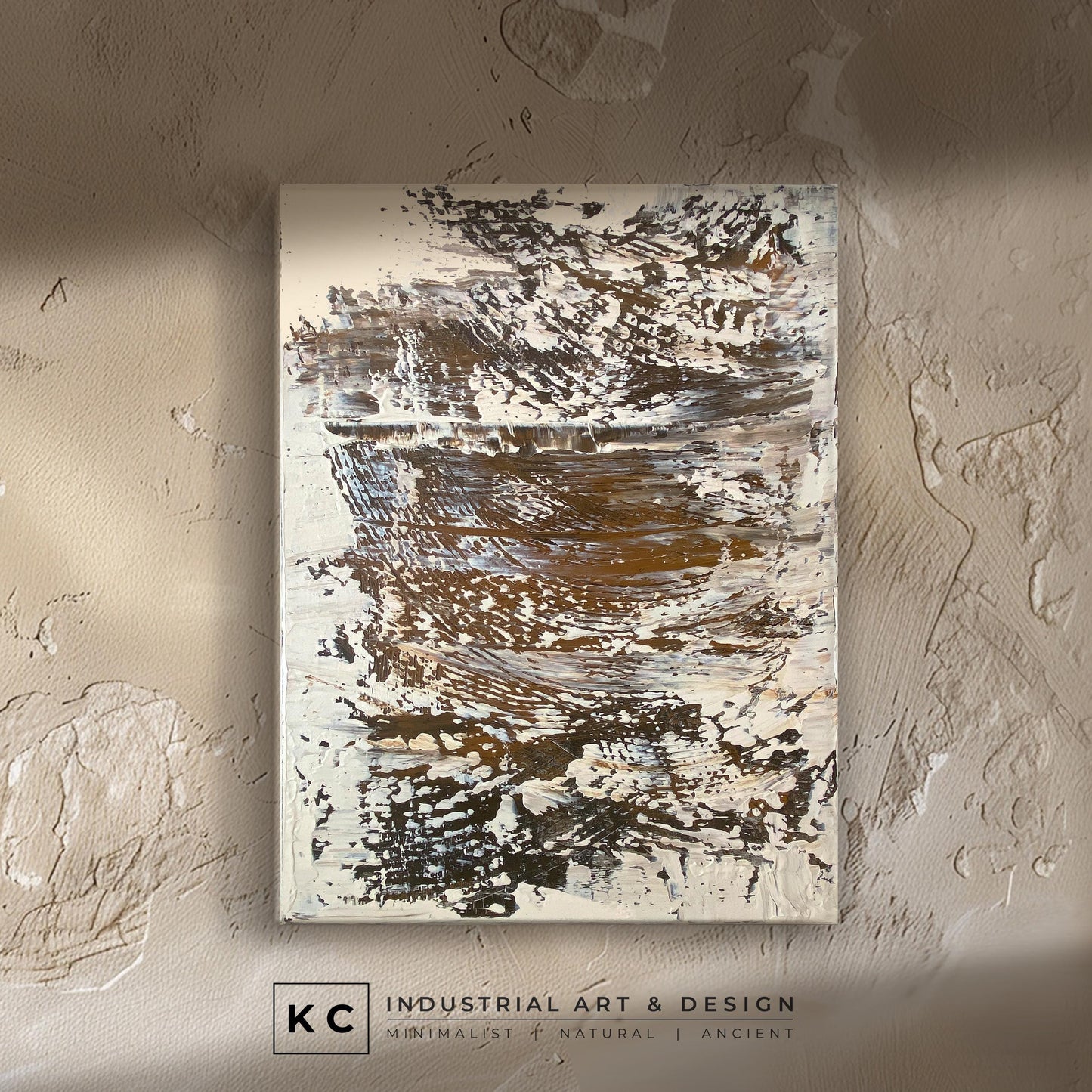 Brown Beige Rust Wabi-Sabi Painting | Textured Abstract Minimalist Painting on Canvas | Original Artwork | Modern Rustic | Industrial Chic KC Industrial Art & Design