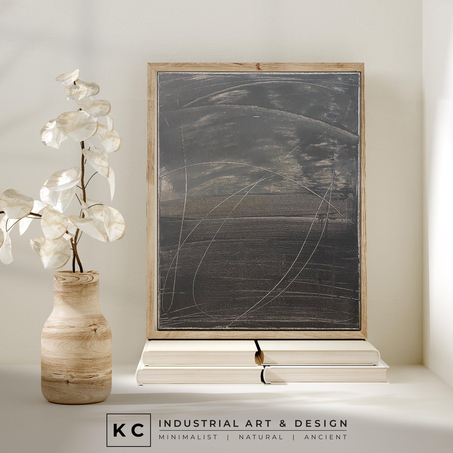 Japandi Glyph #3 of 4 | Primitive Natural Dyes Minimalist Wabi-Sabi Original Abstract Scandinavian Paintings | Set of Four Available