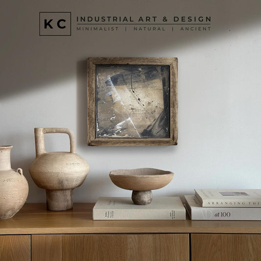 Wabi-Sabi Japandi #17 of 19 | Textured Elemental Canvas | Square Rustic Art | Natural Minimalist Design
